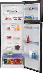 ⁦ثلاجة بخاصية إذابة الثلج (نو فروست) ببابين من الفولاذ المقاوم للصدأ من بيكو، موديل rdne448m20b، سعة 408 لتر، لون أسود⁩ - الصورة ⁦2⁩