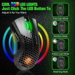 ⁦ماوس ألعاب KM-1، ماوس لاسلكي للألعاب بمنفذ USB مع هيكل شكل خلية النحل و6 أزرار مبرمجة، 3 نقاط لكل بوصة قابلة للتعديل، ماوس ضوئي RGB مريح للكمبيوتر وماك واللاب توب من ولف لو اس⁩ - الصورة ⁦5⁩