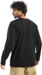 ⁦اندورا قميص بيسيك رجالي باكمام طويلة وياقة دائرية بتصميم غربي⁩ - الصورة ⁦3⁩