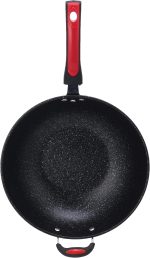 ⁦مقلاة عميقة من الجرانيت مقاس 32 سم بمقبضين، اسود⁩ - الصورة ⁦2⁩