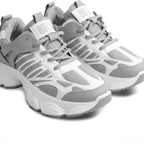 حذاء رياضي كاجوال للنساء -خفيف الوزن- خامات طبيعيه مقاومة للبكتريا والفطريات والروائح الكريهه – الألوان {رمادى & أسود & أبيض} - (Model 7)