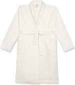 روب حمام من 100% قطن مصري سريع الجفاف ومريح للاستخدام في المنتجعات الصحية والمنزل من جاكاردينا، أوف وايت (أبيض دون)