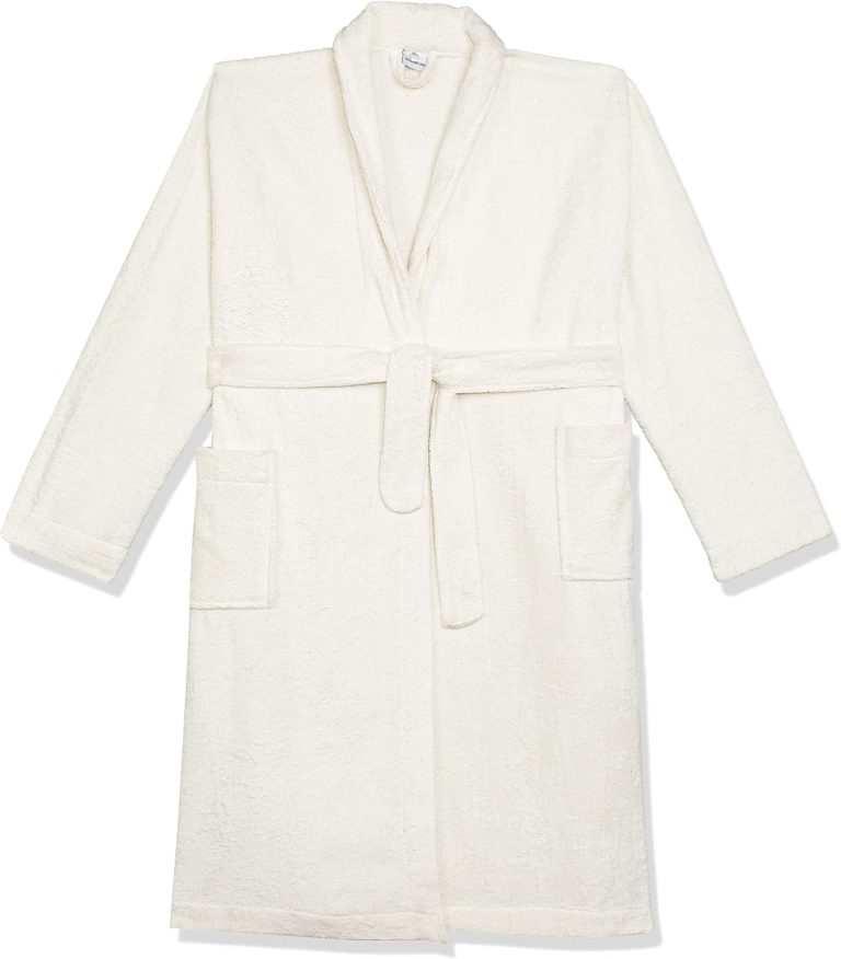 روب حمام من 100% قطن مصري سريع الجفاف ومريح للاستخدام في المنتجعات الصحية والمنزل من جاكاردينا، أوف وايت (أبيض دون)