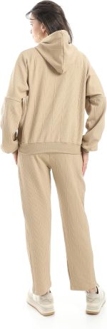 ⁦اندورا ملابس خارجية بغطاء راس بنمط ذاتي وقصة عادية للنساء (عبوة من قطعتين)⁩ - الصورة ⁦4⁩