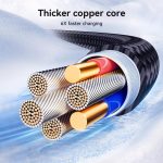 ⁦كابل بيانات للشحن السريع من سلسلة كريستال-كلير 30 وات نوع-سي إلى لايتنينج من جوي رووم، لون أسود، طول 1.2 متر، S-A42⁩ - الصورة ⁦3⁩