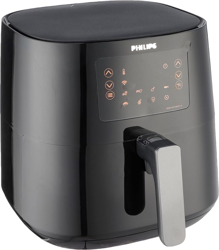 Philips Airfryer, 5 Portions, 6.2L Capacity, Digital Display, 7 Presets, Black, HD9280/91,International warranty - 220V supply voltage and 50Hz
