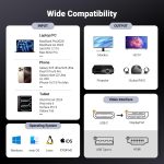 ⁦كابل USB C إلى منفذ عرض 1.4 8K@60Hz 4K@240Hz ثاندربولت 4/3 إلى منفذ عرض USB C إلى DP 1.4 32.4 Gbps من الومنيوم مضفر متوافق مع ماك بوك برو/اير، اي باد، ماك ميني، جالكسي، اكس بي اس 15، من يوجرين 2 متر⁩ - الصورة ⁦6⁩