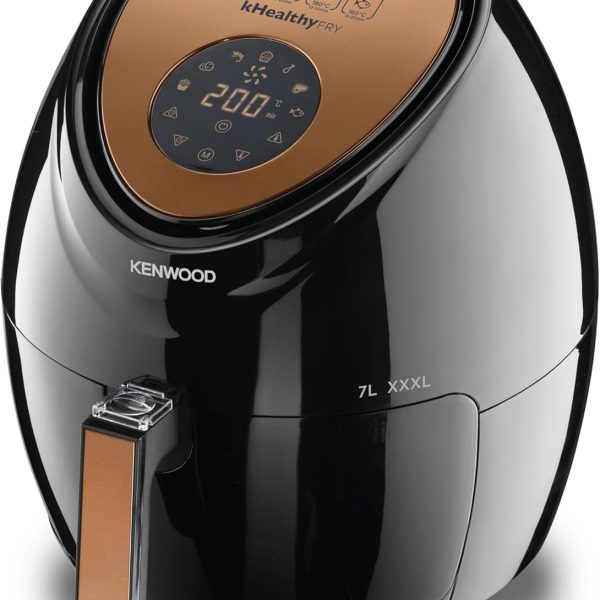 مقلاة هوائية رقمية للطبخ بدون زيت أو بملعقة زيت واحدة 1800 وات سعة 7 لتر، برامج اوتوماتيك للطبخ والشواء، لون أسود