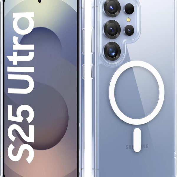 جراب حماية مغناطيسي من السيليكون رفيع وقوي وبحماية عسكرية ومضاد للصدمات والسقوط متوافق مع ماج سيف لموبايل سامسونج جالاكسي S25 الترا من فيهيبي