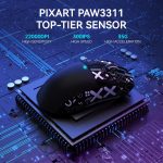 ⁦ماوس العاب لاسلكي خفيف الوزن X11 من اتاك شارك مع شريط لاصق مضاد للانزلاق، تصميم ذاتي اللصق، مقابض جانبية محسنة، وسادات مقاومة للعرق/ معجون مضاد للعرق، مقصوص ليناسب المقاس (اسود)⁩ - الصورة ⁦5⁩