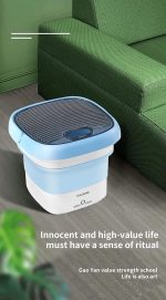 ⁦غسالة صغيرة محمولة قابلة للطي بحوض غسيل للملابس شكل جردل دوار صغير وعملي، تحميل علوي، متعدد الألوان⁩ - الصورة ⁦5⁩