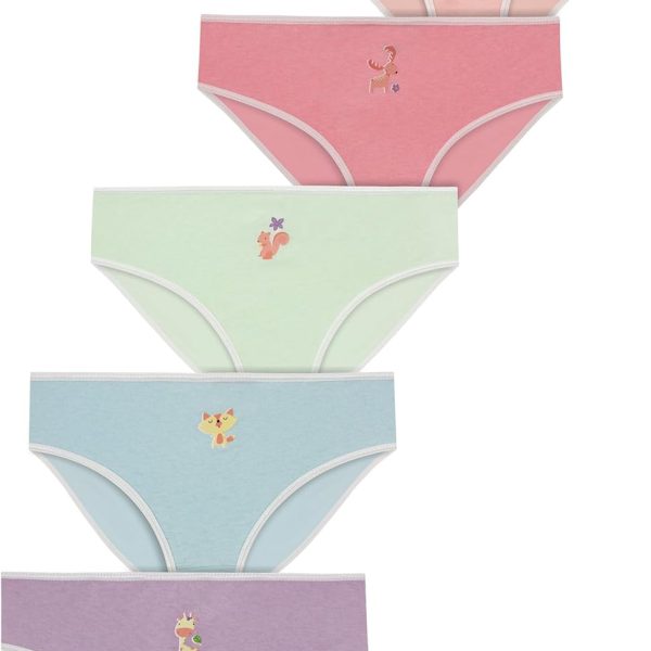 مجموعة ملابس داخلية للبنات من شارمين، قطن، (عبوة 5 قطع)