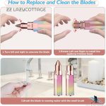 ⁦جهاز إزالة شعر الوجه 2 في 1 قابل لإعادة الشحن، لإزالة شعر الوجه والأنف والجسم بدون عيوب للنساء (متعدد الألوان) من زد زد ليزد كوتيج⁩ - الصورة ⁦8⁩