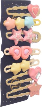 ⁦مشابك شعر للبنات من دافان، 7 قطع - متعددة الألوان⁩ - الصورة ⁦2⁩