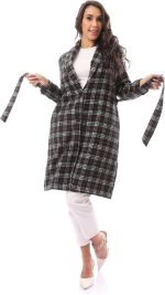 ⁦معطف صوف مريح منقوش حريمي من اندورا، موديل 36W24W30304⁩ - الصورة ⁦7⁩