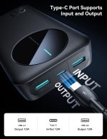 ⁦شاحن باور بانك ليد 2.4 امبير و22.5 وات و20000 ميللي امبير في الساعة من جوي روم، أسود، JR-PBF12 - ضمان 12 شهر⁩ - الصورة ⁦3⁩