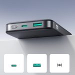 JR-PBM12 22.5W Magnetic Wireless Power Bank with Ring Holder 10000mAh-Black