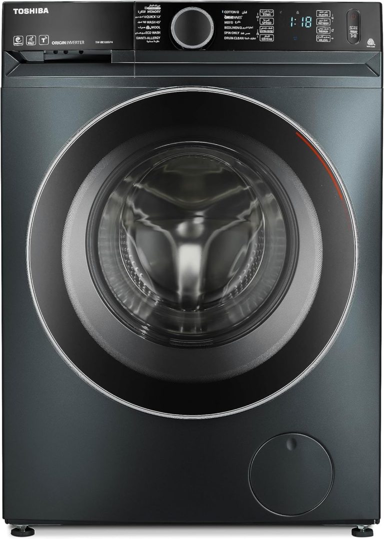 غسالة بسعة 9 كجم - موفرة للكهرباء - 1400rpm - واي فاي - غسيل بالبخار - موراندي رمادي TW-BK100GF4EG(MK) من توشيبا