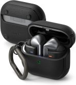 جراب مغناطيسي اونيكس من رينجكي [متوافق مع ماج سيف] مصمم لسامسونج جالاكسي بادز 3 برو وجراب جالاكسي بادز 3، يمنع البقع الدهنية بملمس جيد في اليد، غطاء مضاد للانزلاق - اسود