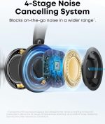 ⁦ساوند كور سماعات راس سبيس ون برو من انكر بخاصية الغاء الضوضاء النشطة، تصميم قابل للطي للغاية، صوت بدون فقدان 60 ساعة، شحن فائق السرعة، صوت لاسلكي عالي الدقة مع LDAC، ملاءمة مريحة⁩ - الصورة ⁦3⁩