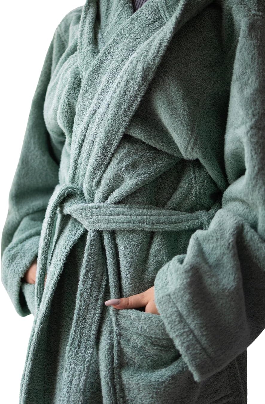 71FzN-b-O-L._AC_SL1350_.jpg روب حمام للفنادق من تي ام هوم، 100% قطن، نسيج مخملي متعدد الالوان