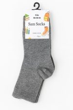 ⁦Sam Socks Kids Set of 3 Long School Plain Socks Grey size 30-33 EU⁩ - الصورة ⁦5⁩