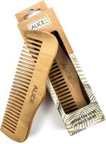 ⁦مشط شعر مصنوع من الخشب الطبيعي مضاد للتجعد ولطيف على فروة الرأس بتصميم صديق للبيئة للاستخدام اليومي من اليس⁩ - الصورة ⁦8⁩