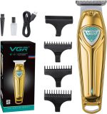 ماكينة حلاقة الشعر الاحترافية السلكية واللاسلكية من في جي ار V-911، وقت التشغيل: 180 دقيقة، للرجال (ذهبي)
