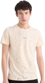 ديفاكتو تي شيرت رجالي بقصة ضيقة ورقبة دائرية ضيقة واكمام قصيرة D9355AX