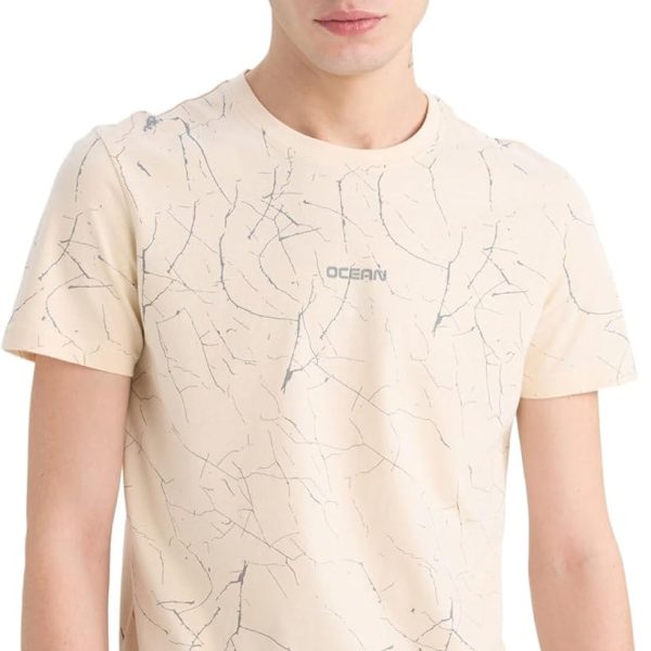 ديفاكتو تي شيرت رجالي بقصة ضيقة ورقبة دائرية ضيقة واكمام قصيرة D9355AX