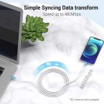 ⁦كيبل شحن سريع لايفون 20 واط 【معتمد من ابل】عبوة من قطعتين من كيبل USB-C الى لايتنينج (6.6 قدم) متوافق مع ايفون 12/12 ميني/12 برو/12 برو ماكس/11/11 برو ماكس/اكس اس ماكس/اكس ار/اكس، ايباد والمزيد⁩ - الصورة ⁦6⁩