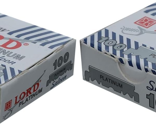 مجموعة من 100 شفرة حلاقة بلاتينيوم في صندوق من لورد - فضي (عبوة من 2 قطعة)