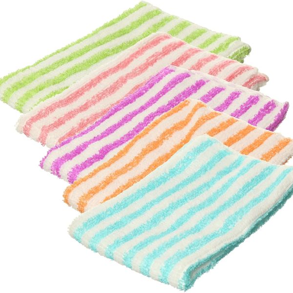 طقم فوط مطبخ قطن، 5 قطع، متعدد الألوان