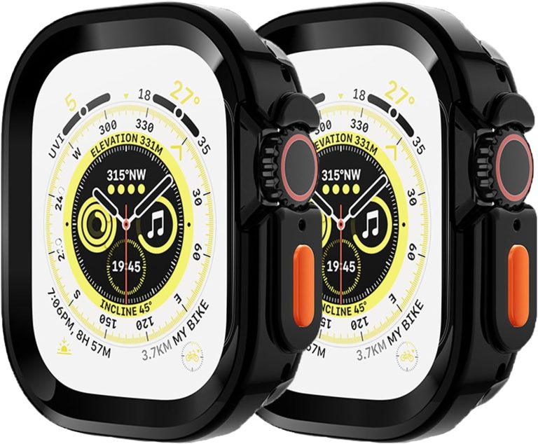 جراب حماية متين من البولي يوريثين المقاوم للحرارة مضاد للصدمات وخفيف الوزن وممتص للصدمات متوافق مع ساعة آبل الترا/الترا 2 49 ملم، لون أسود 2