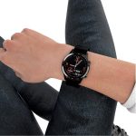 ⁦سوار ساعة ذكية سريع الفك مصنوع من الجلد أو البولي يوريثين المقاوم للحرارة 22 ملم بديل للساعة الذكية قابل للتعديل للرجال والنساء من مايكرو وير (22 ملم، سيليكون أسود)⁩ - الصورة ⁦6⁩