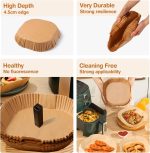 ⁦ورق فرن للقلاية الهوائية مقاس 20 سم من ديبونيور، 100 ورقة للمقلاة الهوائية، غير لاصق، فرن ورقي للاستعمال مرة واحدة للقلاية الهوائية سعة 5-8 لتر والفرن ةالقلايات والميكروويف (مربع)⁩ - الصورة ⁦5⁩