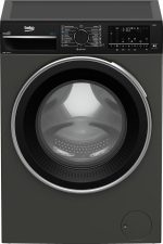 غسالة بمحرك انفرتر برو سمارت 1600 لفة/الدقيقة بشاشة ديجيتال و15 برنامج مع خاصية معالجة بالبخار وبلوتوث من بيكو، لون رمادي مانهاتن، سعة 10 كيلوجرام، B3WFU501040MCI