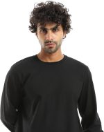 ⁦اندورا قميص بيسيك رجالي باكمام طويلة وياقة دائرية بتصميم غربي⁩ - الصورة ⁦4⁩