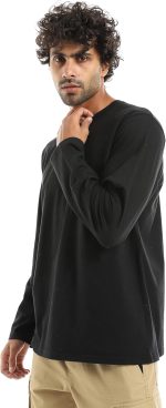 ⁦اندورا قميص بيسيك رجالي باكمام طويلة وياقة دائرية بتصميم غربي⁩ - الصورة ⁦2⁩