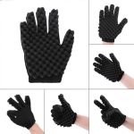 ⁦قفازات إسفنجية مجعدة سحرية ، قفازات إسفنجية للشعر Airlxf Curl تعليمي للحلاقين المموج الأسود أداة تصفيف فرشاة الشعر قفازات إسفنجية⁩ - الصورة ⁦4⁩