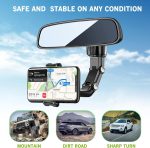 ⁦Banhey Rearview Mirror Phone Holder for Car-Upgraded Multifunctional Phone Mount for Car 360° Rotatable and Retractable Rearview Mirror Phone Holder for All Mobile Phones and All Car⁩ - الصورة ⁦4⁩