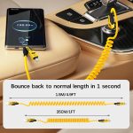 كيبل شحن USB C 4 في 1 65 واط، كيبل شحن سريع USB C الى نوع C الى كيبل شحن ليثيوم لايفون ايباد ماك بوك سامسونج، نقل بيانات عالي السرعة 480 نبضة في الثانية، سلك شحن متعدد مرتب - الصورة 5