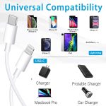 ⁦كيبل شحن سريع لايفون 20 واط 【معتمد من ابل】عبوة من قطعتين من كيبل USB-C الى لايتنينج (6.6 قدم) متوافق مع ايفون 12/12 ميني/12 برو/12 برو ماكس/11/11 برو ماكس/اكس اس ماكس/اكس ار/اكس، ايباد والمزيد⁩ - الصورة ⁦3⁩