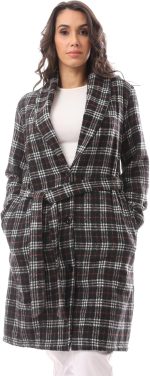 معطف صوف مريح منقوش حريمي من اندورا، موديل 36W24W30304