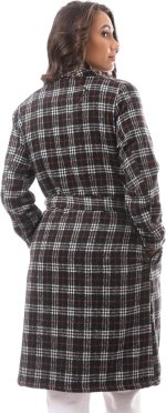 ⁦معطف صوف مريح منقوش حريمي من اندورا، موديل 36W24W30304⁩ - الصورة ⁦3⁩