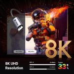 ⁦كابل USB C إلى منفذ عرض 1.4 8K@60Hz 4K@240Hz ثاندربولت 4/3 إلى منفذ عرض USB C إلى DP 1.4 32.4 Gbps من الومنيوم مضفر متوافق مع ماك بوك برو/اير، اي باد، ماك ميني، جالكسي، اكس بي اس 15، من يوجرين 2 متر⁩ - الصورة ⁦2⁩