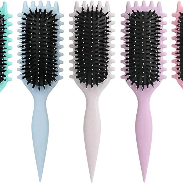 فرشاة تحديد الشعر المجعد من تويستا - فرشاة فك تشابك وتصفيف الشعر للنساء والرجال، تحدد تجعيدات 2A الى 4C وتقلل من التجعد، مثالية للشعر الرطب والجاف (عبوة من قطعة واحدة) (لون عشوائي)