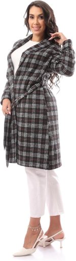 ⁦معطف صوف مريح منقوش حريمي من اندورا، موديل 36W24W30304⁩ - الصورة ⁦6⁩