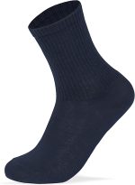 ⁦Sam Socks Kids Set of 3 Long School Plain Socks White-Grey-Blue size 34-37 EU⁩ - الصورة ⁦3⁩