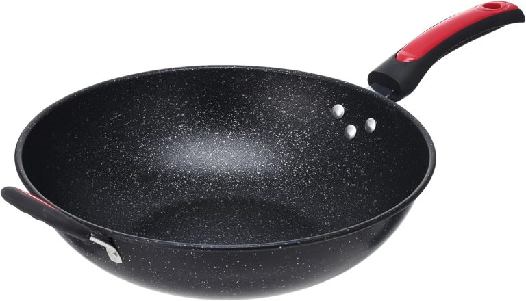 مقلاة عميقة من الجرانيت مقاس 32 سم بمقبضين، اسود